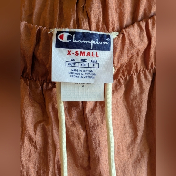 Champion Blush Pink and White Colorblock Windbreaker Pants Sz XS - Picture 9 of 11